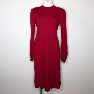 Draper James Women's Red Knit Dress Elegant Sweater Dress